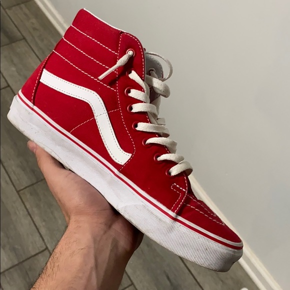 Vans SK8-Hi red men’s size 8.0 women’s 9.5 - Picture 6 of 9